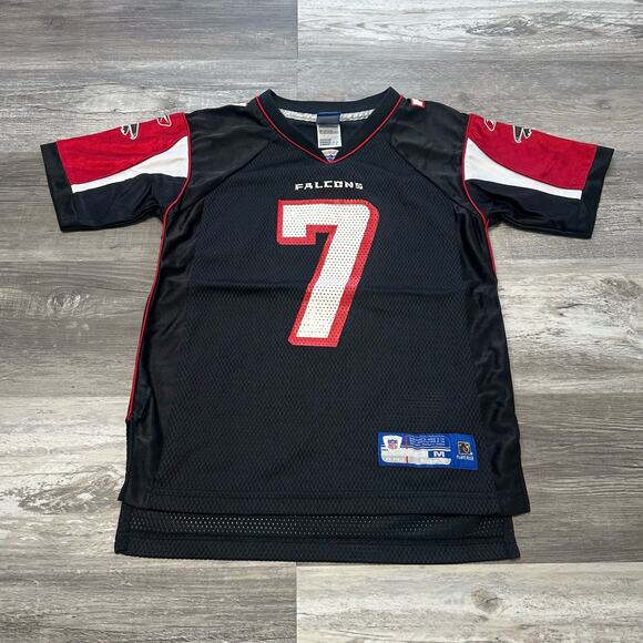 Vintage Y2K Reebok NFL Atlanta‎ Falcons Vick #7 Black Youth M Football Jersey - Picture 2 of 8
